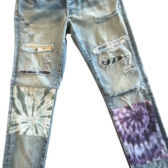 AMIRI: Men's Slim Fit Tie Dye Art Patch Jeans - 30 - Picture 2 of 7